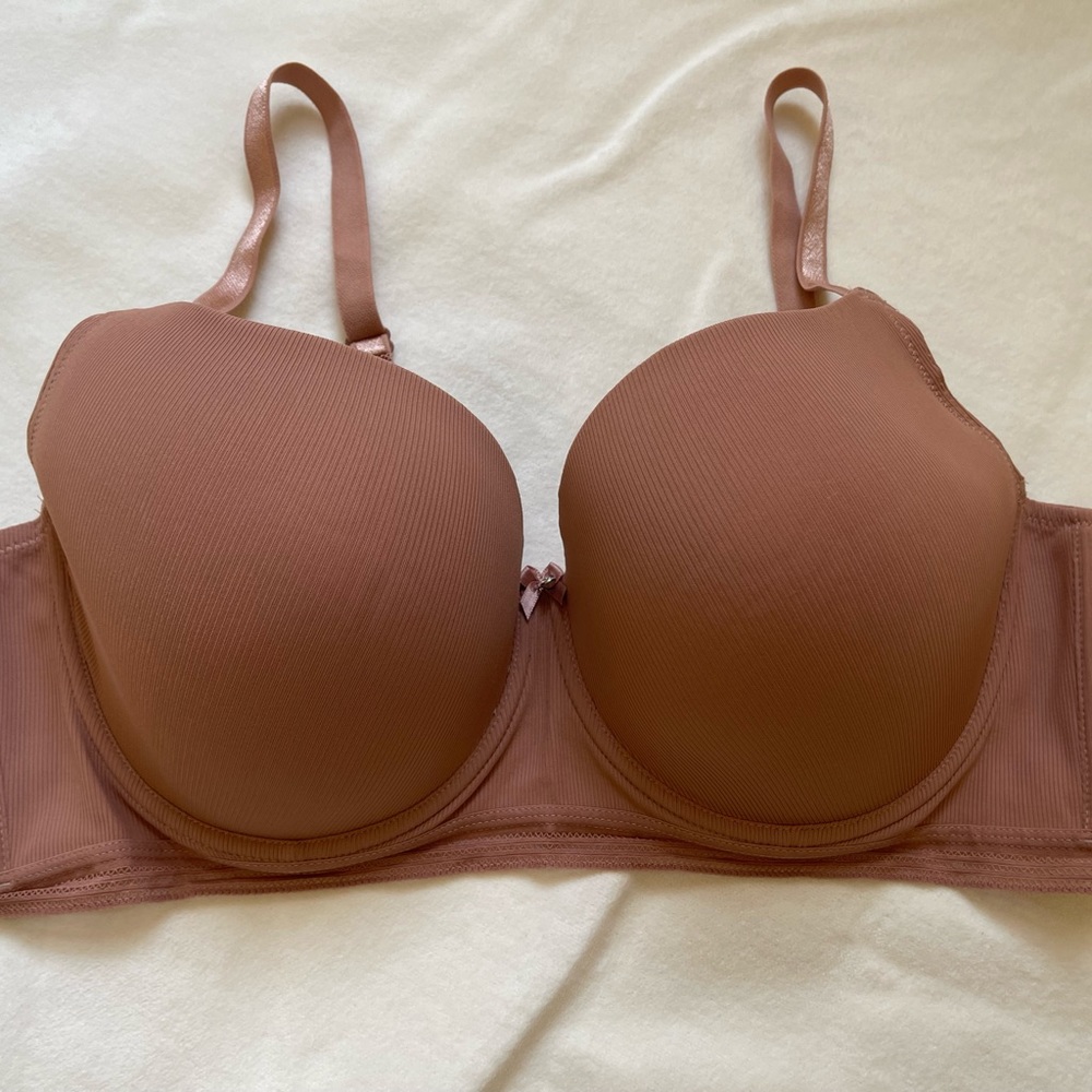 Plus solid underwear bra pink
